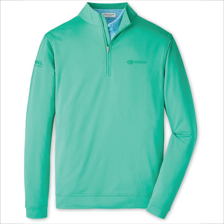 Peter Millar Men's Perth Melange Performance Quarter-Zip - Meadow