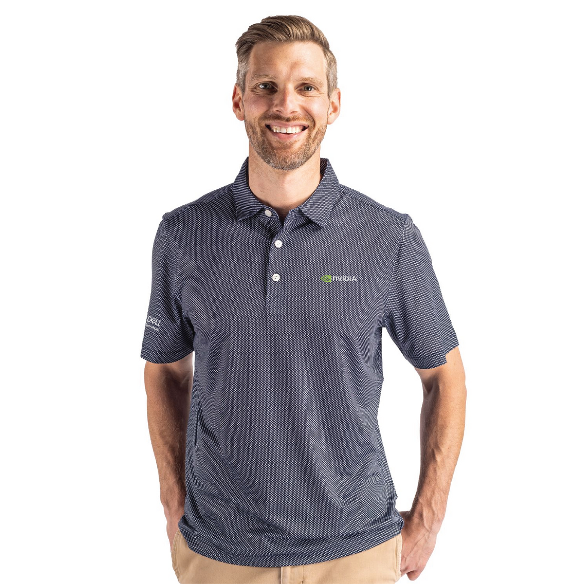 Cutter & Buck Pike Eco Symmetry Print Stretch Recycled Mens Polo