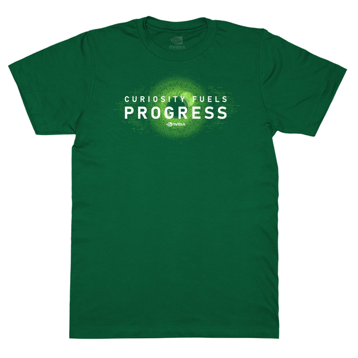 NVIDIA CURIOSITY FUELS PROGRESS TEE Kelly Green