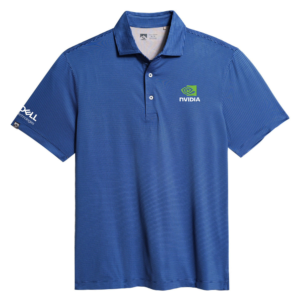 Storm Creek Men's Optimist II Microstripe Short Sleeve Polo Navy Blue