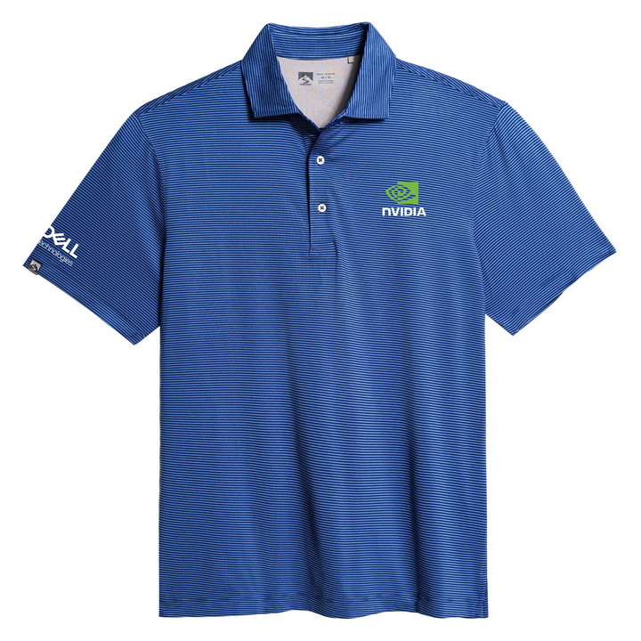 Storm Creek Men's Optimist II Microstripe Short Sleeve Polo Navy Blue