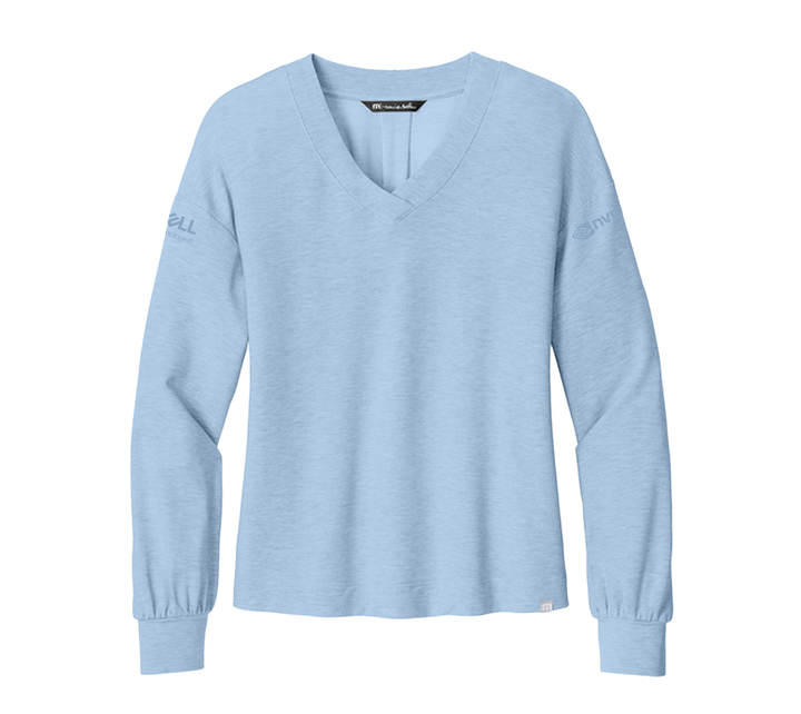 TravisMathew Women’s Long Weekend V-Neck-Natural Heather