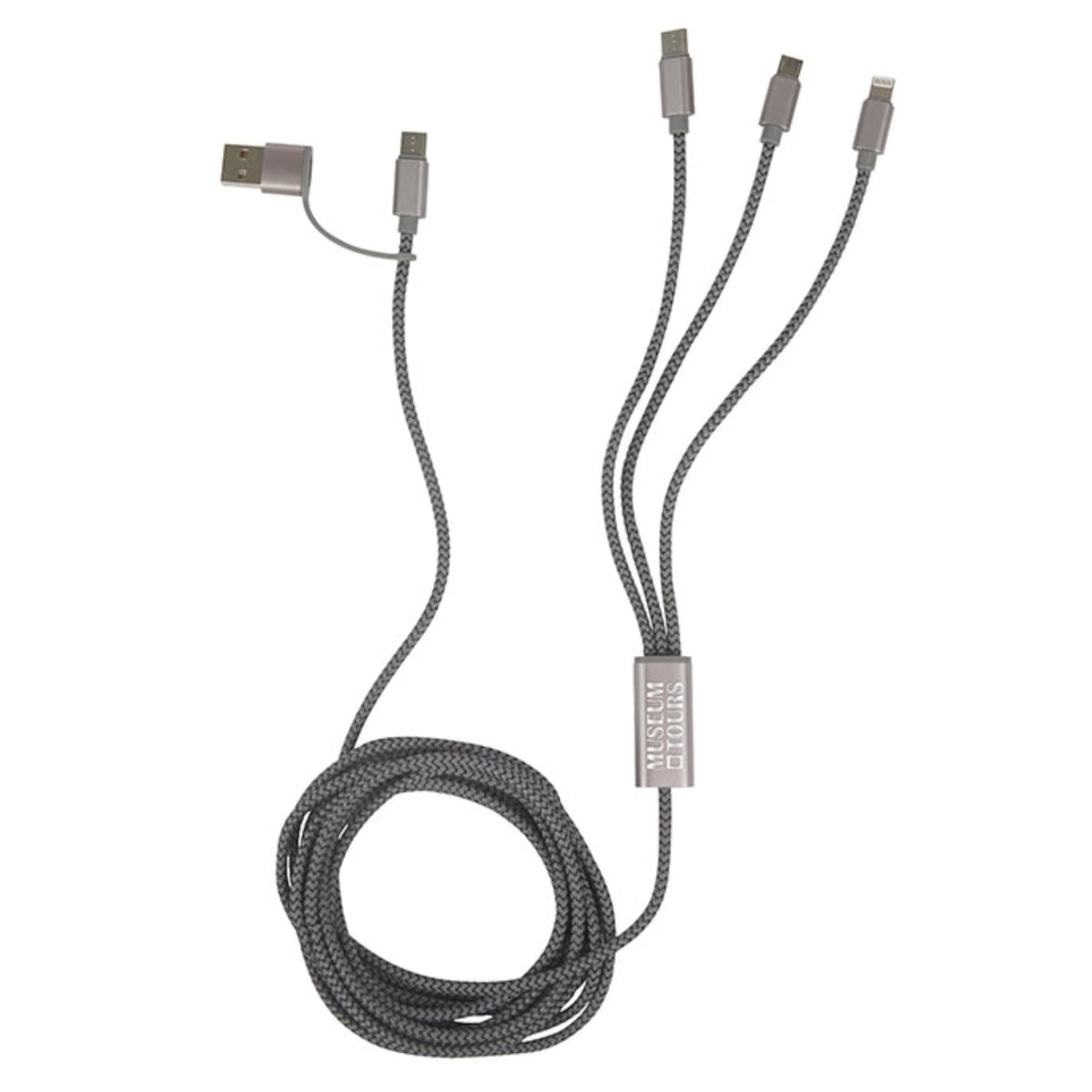 Virgo 9' RPET 5-in-1 Charging Cable - Silver