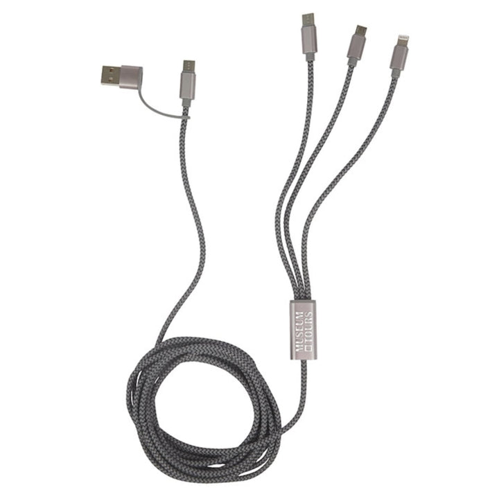 Virgo 9' RPET 5-in-1 Charging Cable - Silver